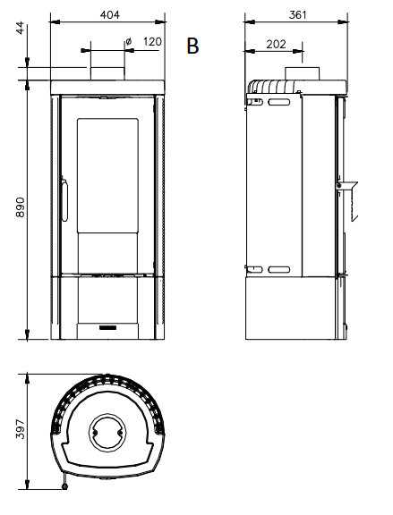 Poêle à bois Candy 4.0 6.2kW – Image 3