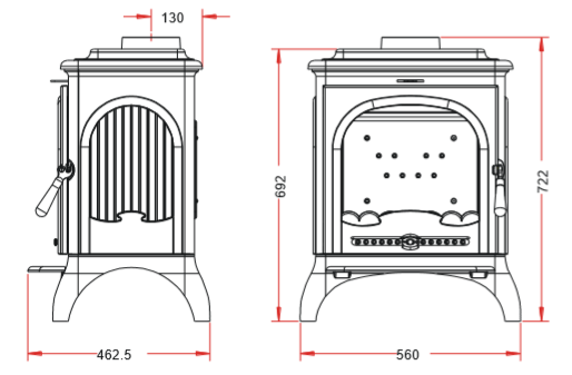 Poêle à bois Séville 2 7kW Anthracite – INVICTA – Image 3