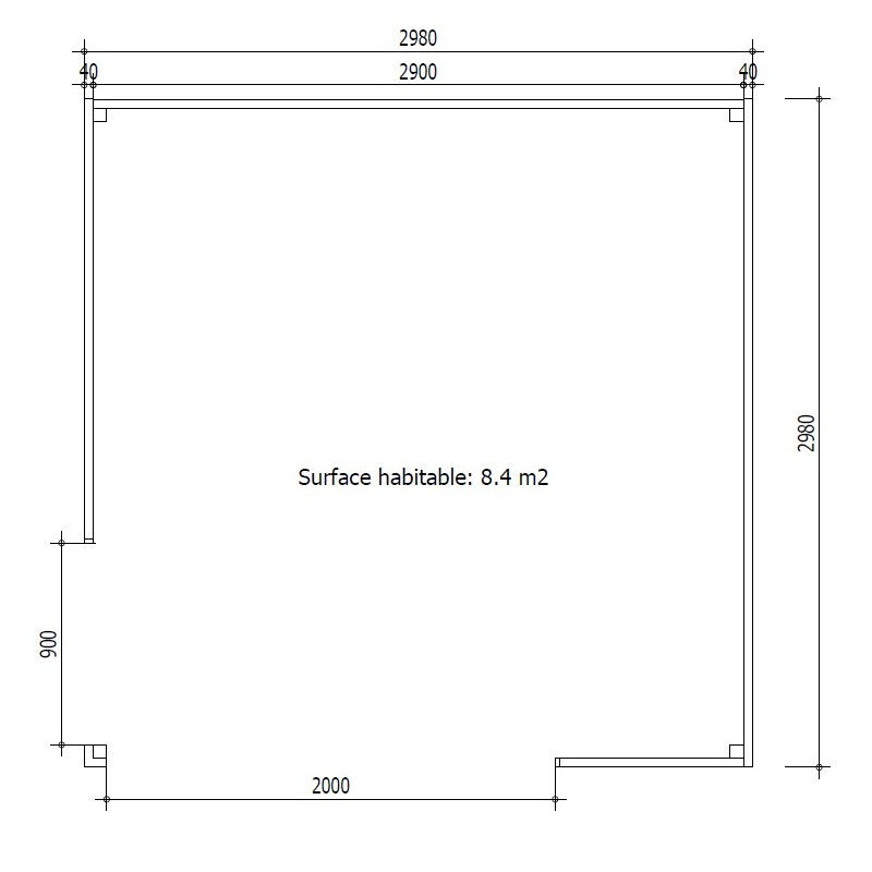 Bureau de jardin en bois massif 8,88m² – madriers 40mm Gardy Shelter – Image 8