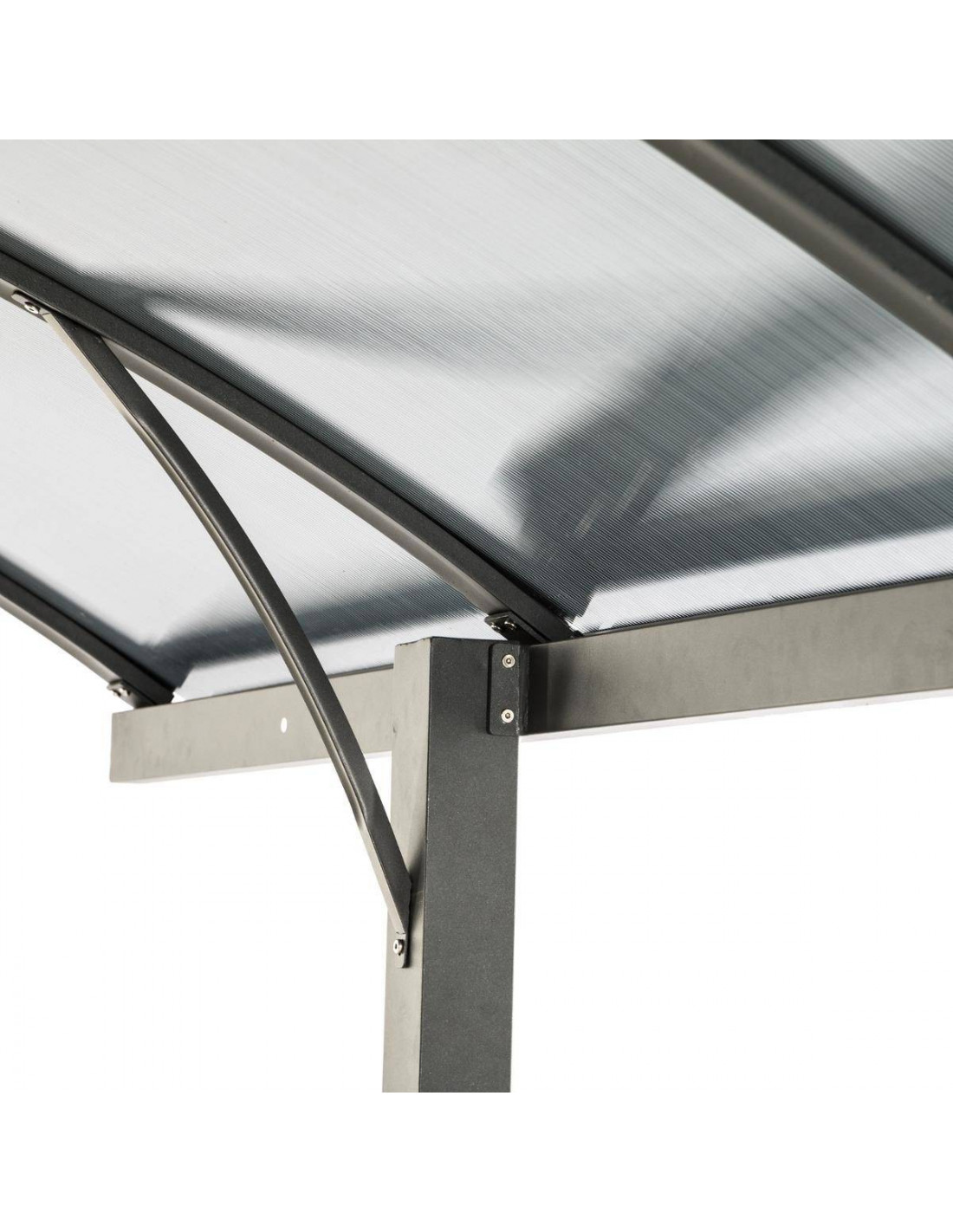 Carport Belize Noir – 2,94 x 5 x 2,23/2,50 – Aluminium, acier et polycarbonate – Image 4