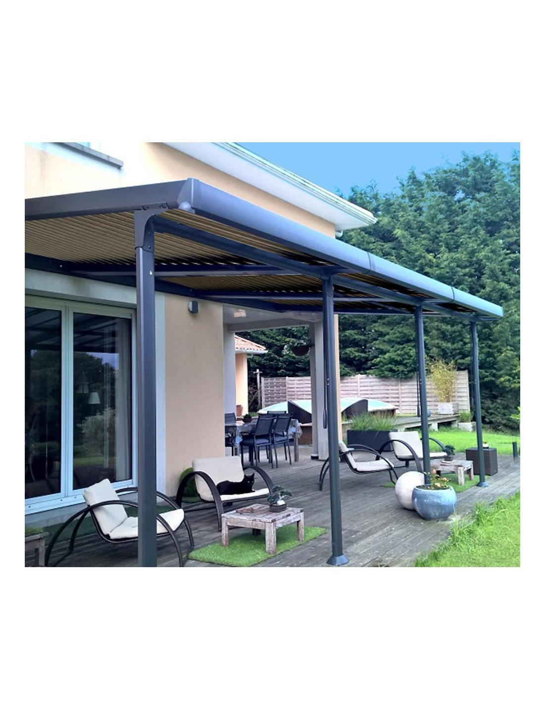 Couverture polycarbonate coulissante pour pergola Azura (sans structure)