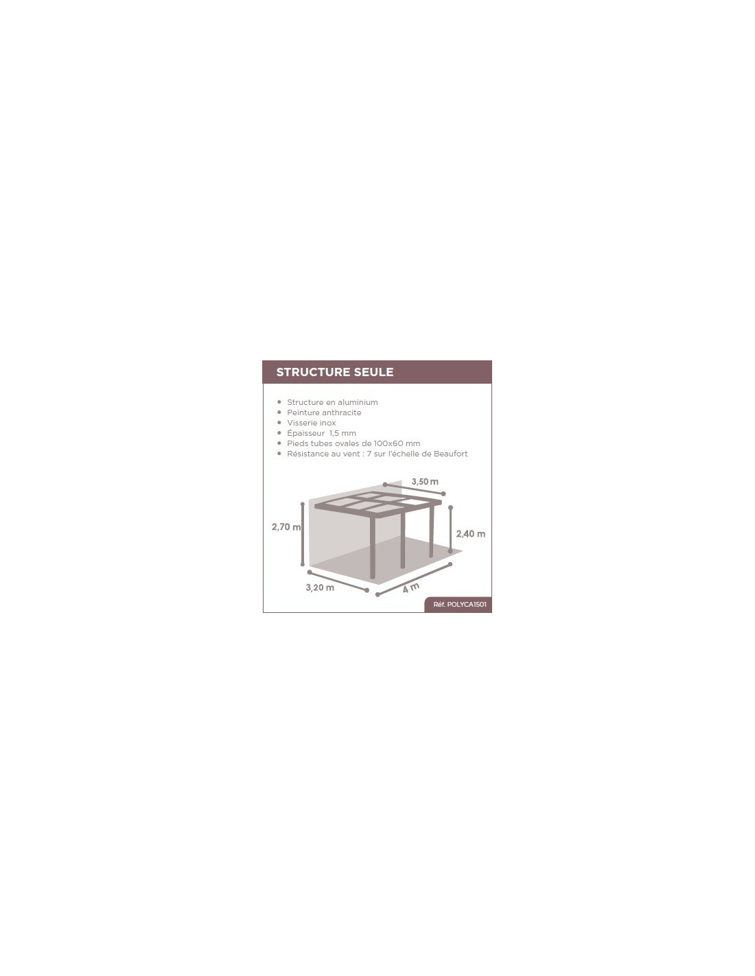 Couverture polycarbonate coulissante pour pergola Azura (sans structure) – Image 7