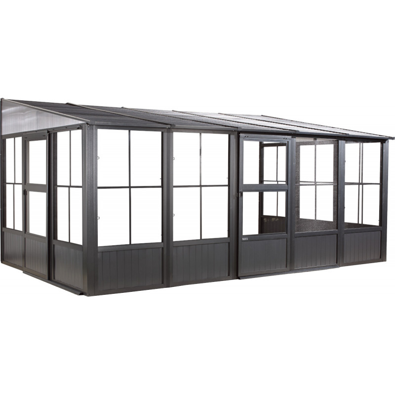 Pavillon adossé Charlestone 309x502cm en aluminium et acier galvanisé – Image 3