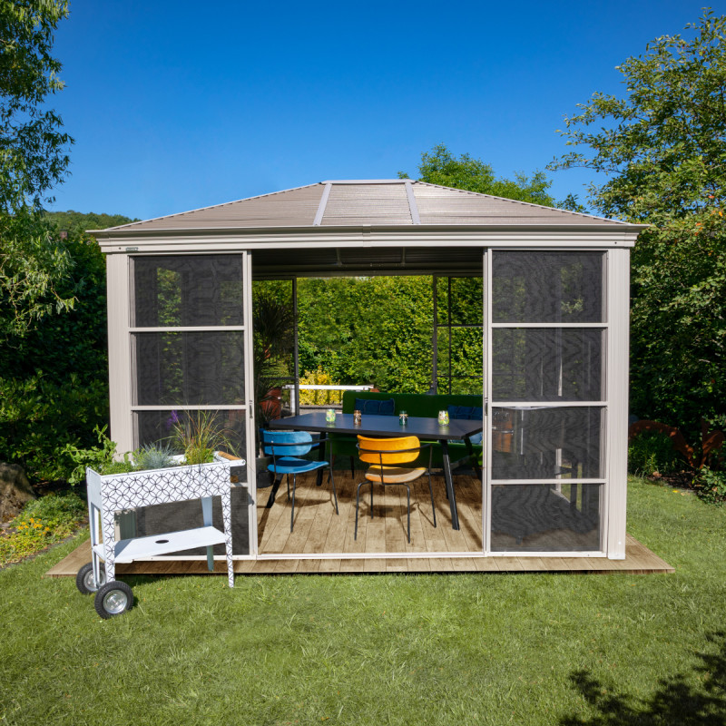 Pavillon Striano 362x298cm en aluminium et acier galvanisé avec moustiquaires – Image 5