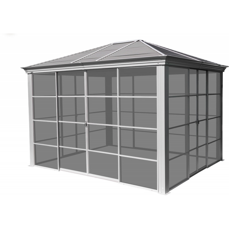 Pavillon Striano 362x298cm en aluminium et acier galvanisé avec moustiquaires – Image 6