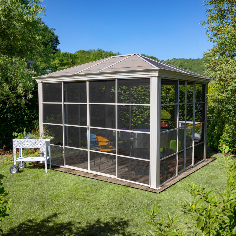 Pavillon Striano 362x298cm en aluminium et acier galvanisé avec moustiquaires – Image 7