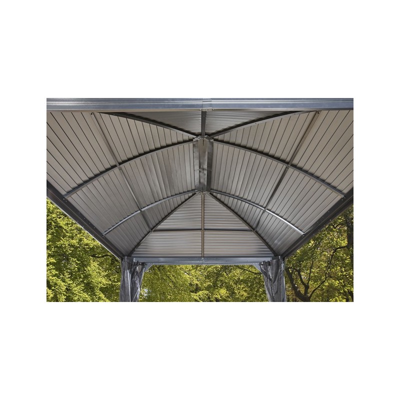 Pergola 3x4m Moreno alu anthracite et toit en acier galvanisé – SOJAG – Image 5