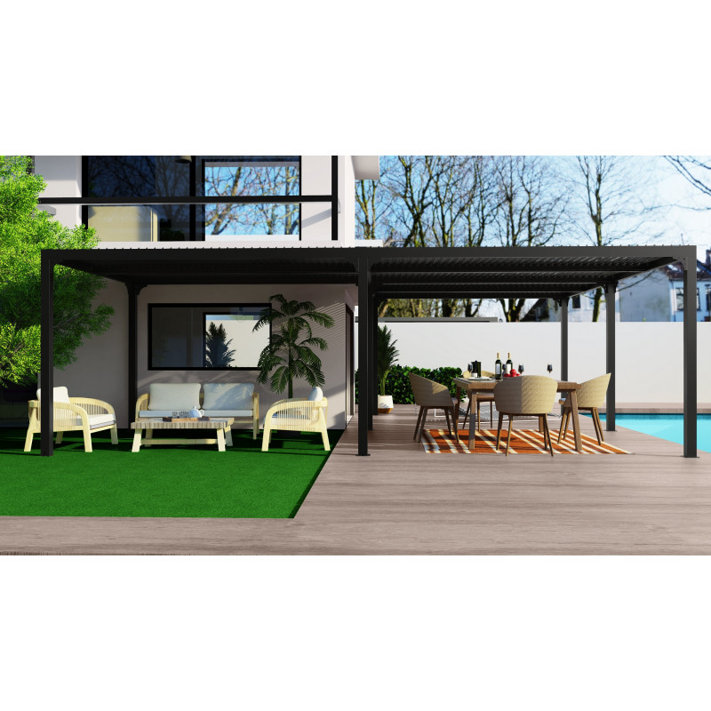 Pergola bioclimatique aluminium anthracite