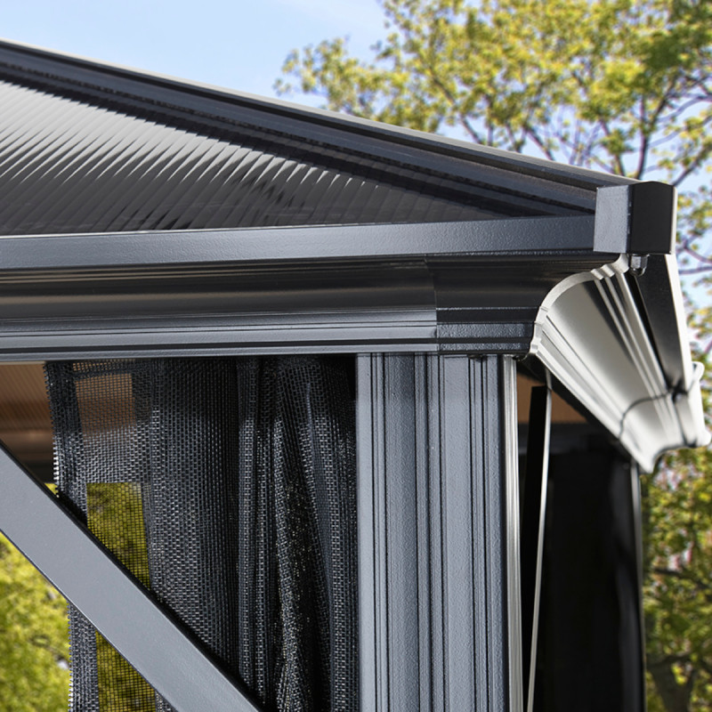Pergola de jardin Meridien 365x485cm en aluminium anthracite et polycarbonate 8mm – SOJAG – Image 3