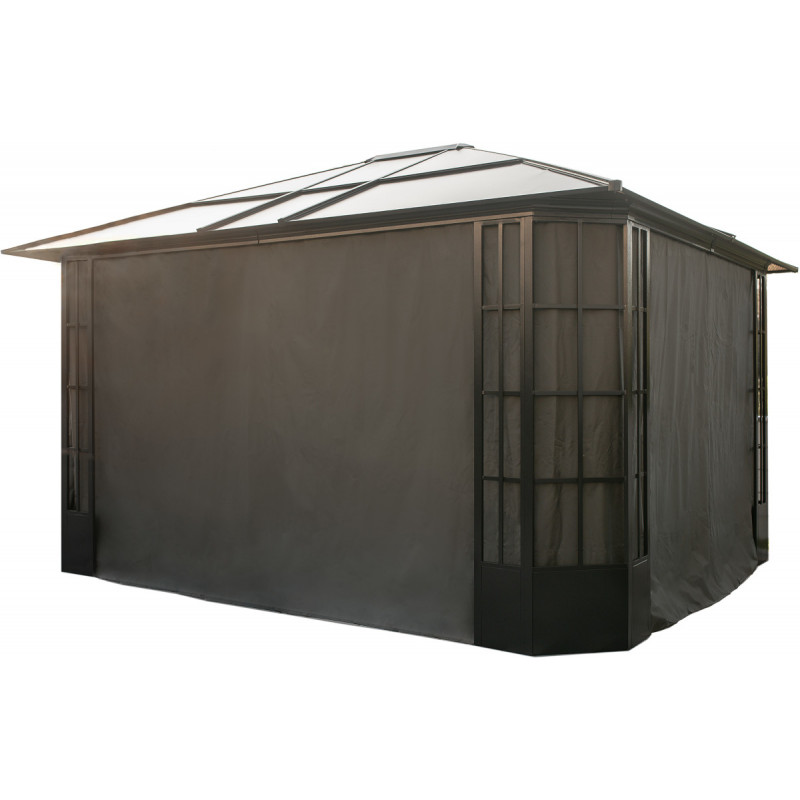 Pergola de jardin Savino 423x363cm en aluminium anthracite et polycarbonate 8mm – SOJAG – Image 8