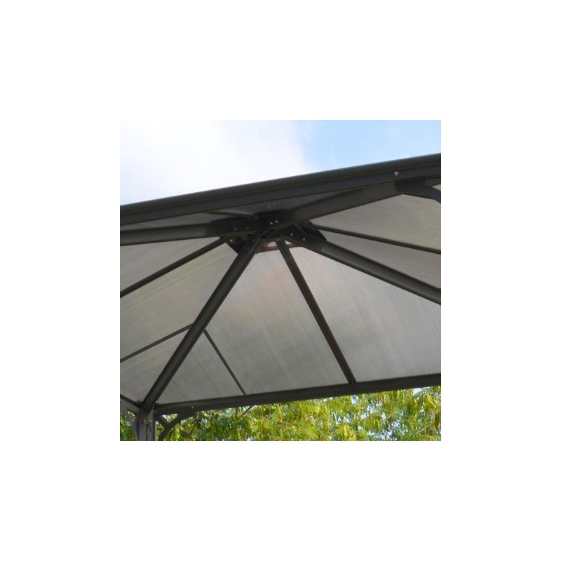 Tonnelle de jardin 3x3m en alu gris anthracite et polycarbonate – Image 5