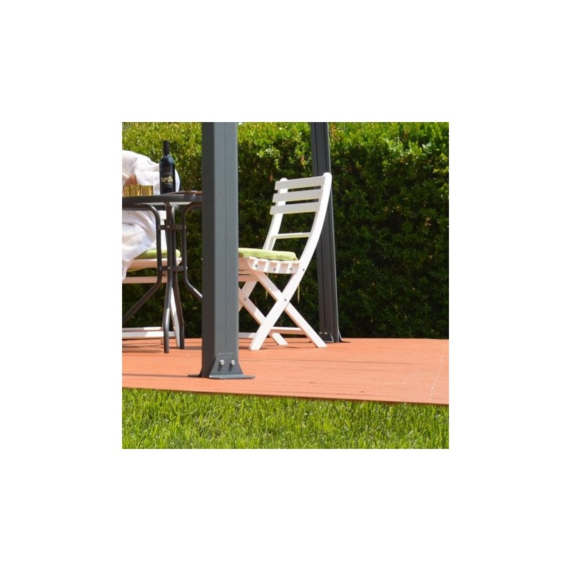 Tonnelle de jardin 3x3m en alu gris anthracite et polycarbonate – Image 10