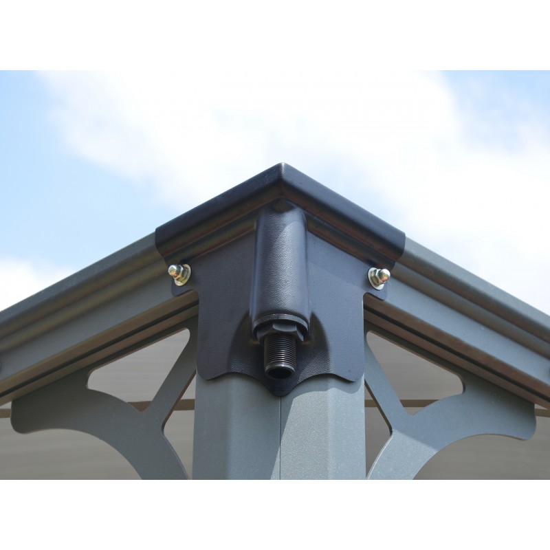 Tonnelle de jardin 3x3m en alu gris anthracite et polycarbonate – Image 11