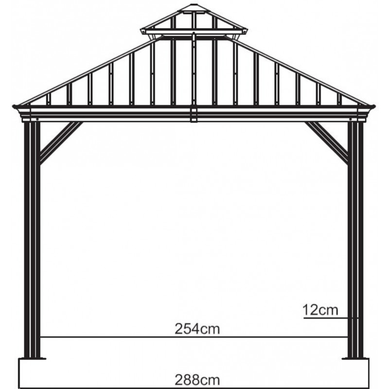 Tonnelle de jardin Messina 298x363cm en aluminium thermolaqué champagne– SOJAG – Image 8