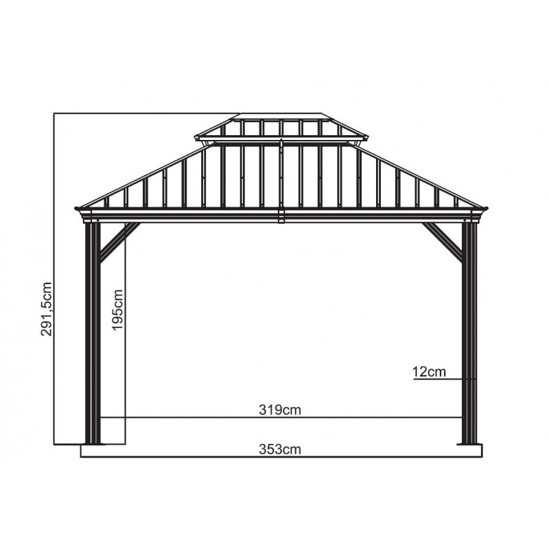 Tonnelle de jardin Messina 298x363cm en aluminium thermolaqué champagne– SOJAG – Image 9