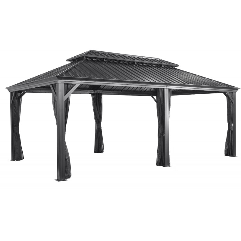 Tonnelle de jardin Messina 363x598cm en aluminium thermolaqué anthracite – SOJAG – Image 5