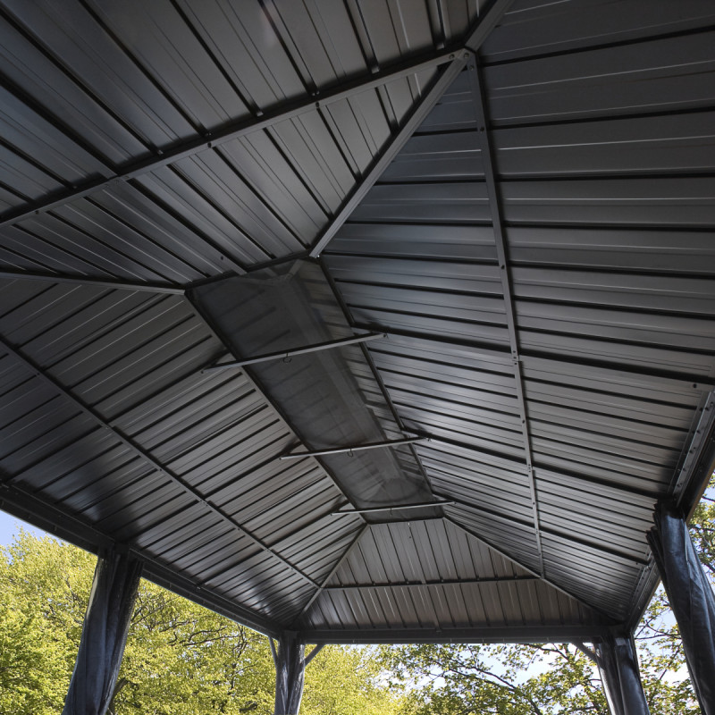 Tonnelle de jardin Messina 363x598cm en aluminium thermolaqué anthracite – SOJAG – Image 8