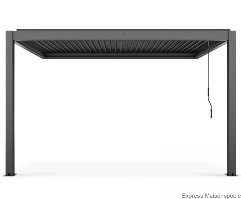 Pergola bioclimatique adossée 4x3m en aluminium blanc avec 1, 2 ou 3 stores, OIA – Image 6