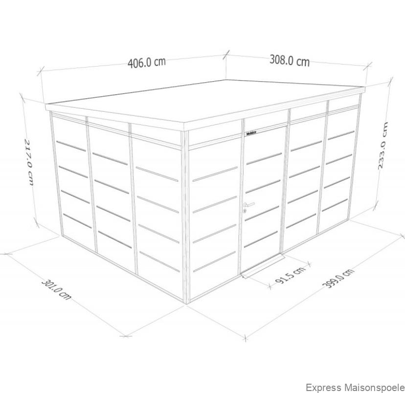 Abri de jardin modulaire isolé 4x3m profils noirs - plancher inclus - Everbox – Image 2